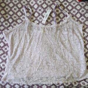 Victoria's Secret PINK Crop Lace Camisole Tank